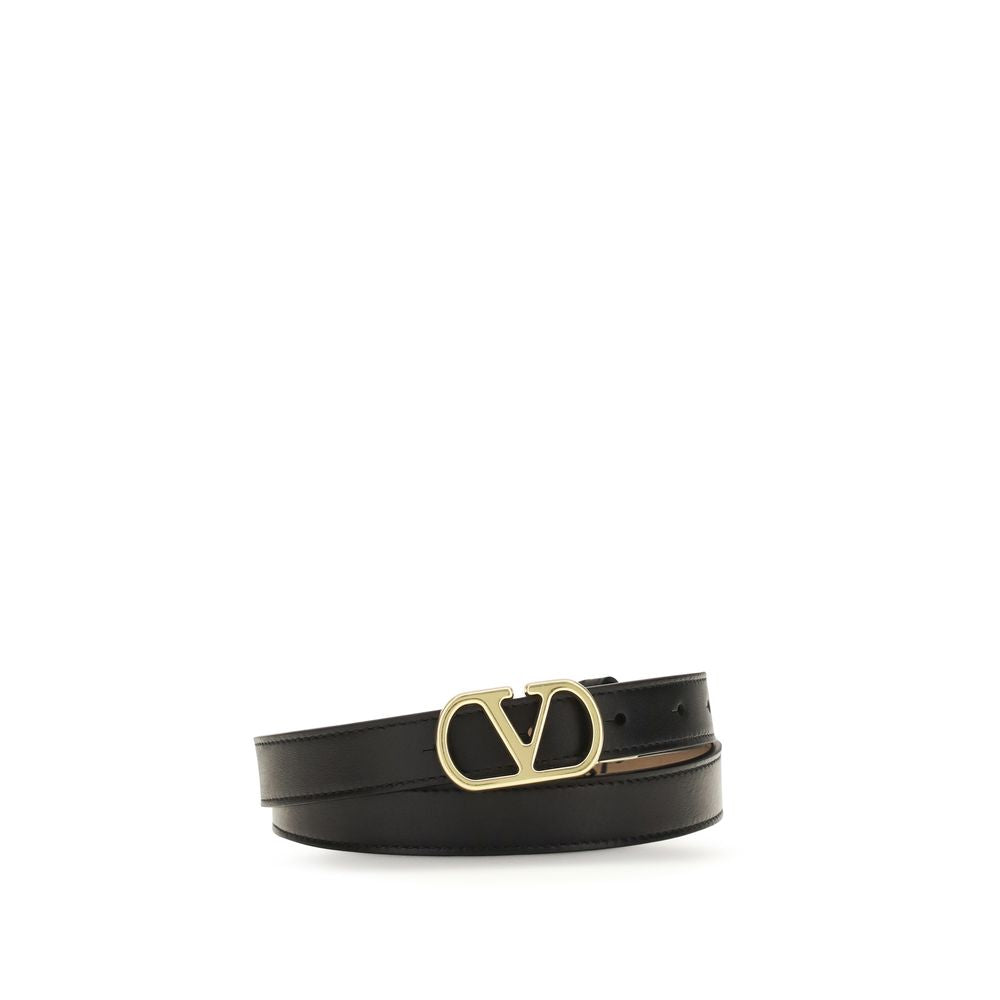 Valentino Garavani Black Bos Taurus Leather Belt