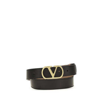 Ceinture Valentino Garavani en cuir noir Bos Taurus