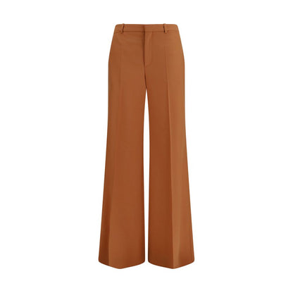 Pantalones acampanados Chloé de algodón naranja