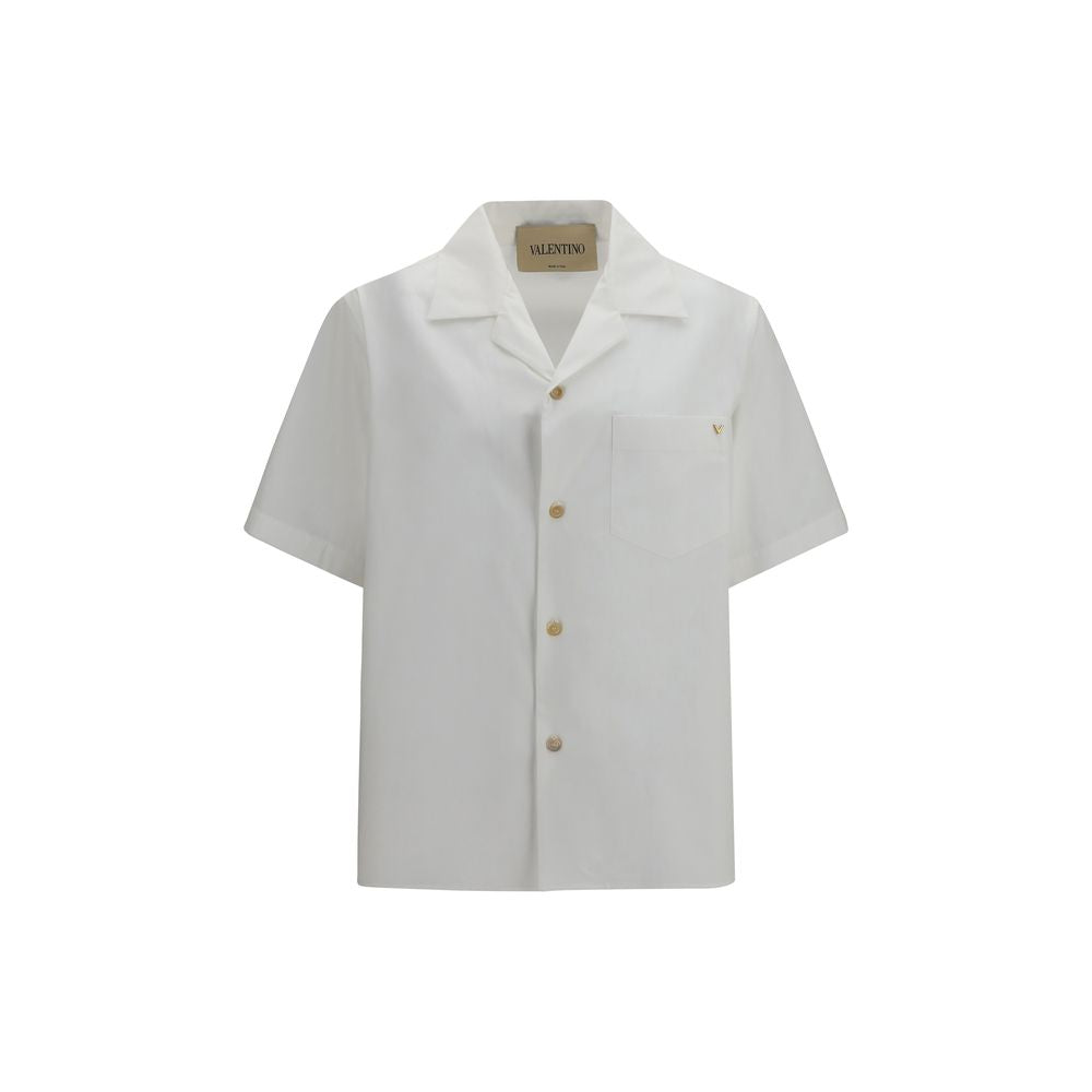 Camisa de manga corta de algodón blanco Valentino Garavani