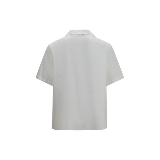 Camisa de manga corta de algodón blanco Valentino Garavani