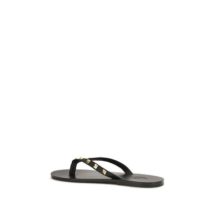 Valentino Garavani Bos Taurus Sandals - Black Calfskin