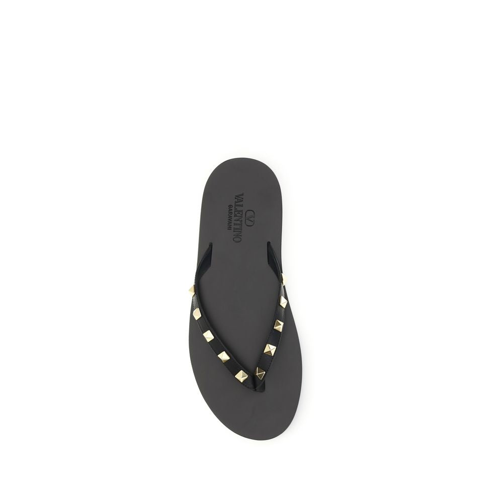 Valentino Garavani Bos Taurus Sandals - Black Calfskin