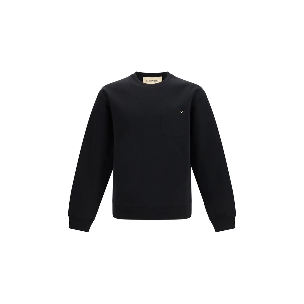 Valentino Garavani Sweat-shirt en Coton Noir - Silhouette Essentielle