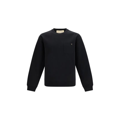 Valentino Garavani Sweat-shirt en Coton Noir - Silhouette Essentielle
