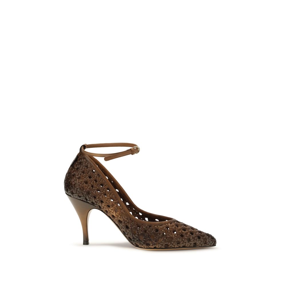 Miu Miu High Heel Shoes Beige Calfskin Bos Taurus