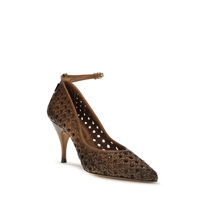 Miu Miu High Heel Shoes Beige Calfskin Bos Taurus