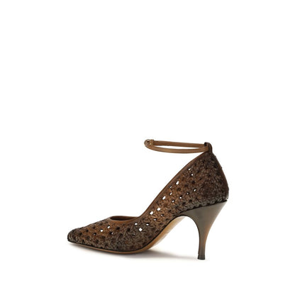 Miu Miu High Heel Shoes Beige Calfskin Bos Taurus