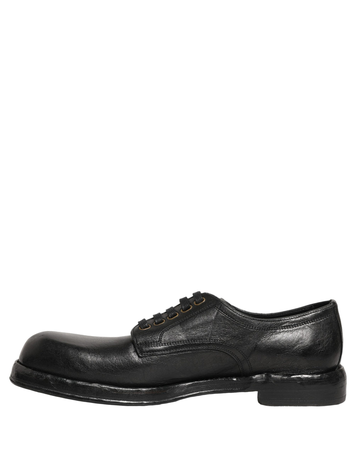 Chaussures de ville Derby à lacets en cuir noir Dolce & Gabbana pour homme