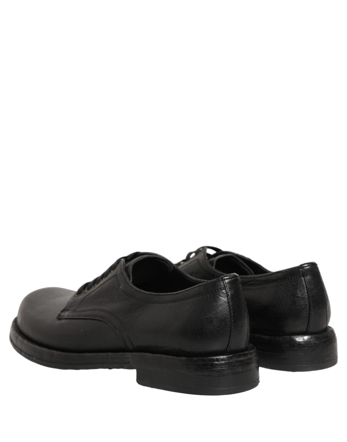 Chaussures de ville Derby à lacets en cuir noir Dolce & Gabbana pour homme