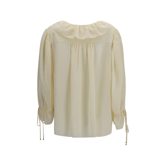 Blusa de seda beige de Chloé
