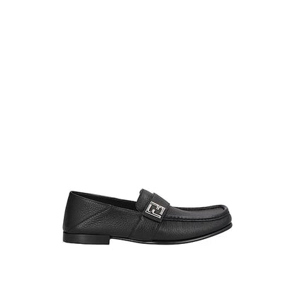 Fendi Black Calfskin Slip-on Loafers