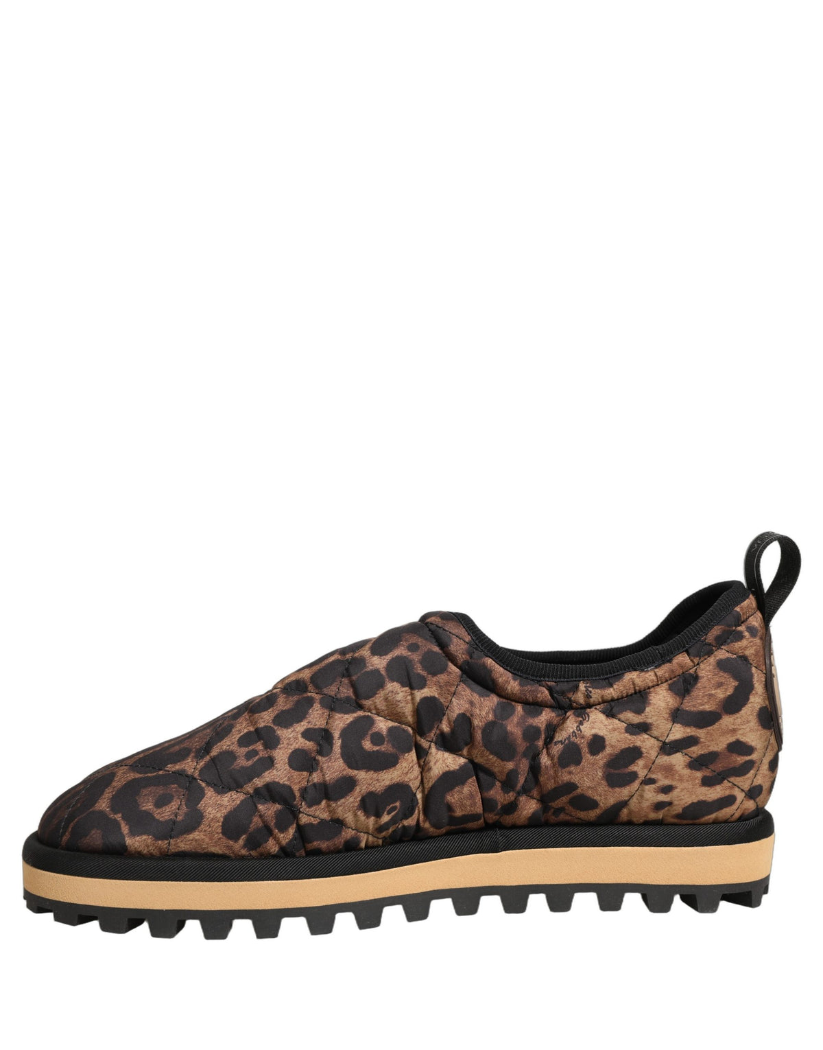 Baskets pour homme Dolce & Gabbana marron à imprimé léopard matelassées