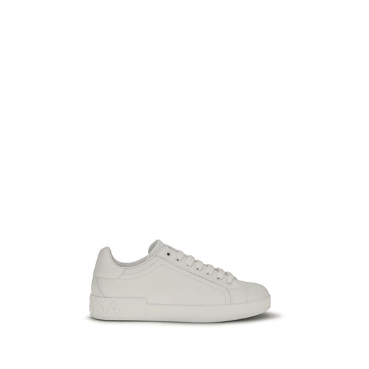 Dolce & Gabbana White Bos Taurus Calfskin Sneakers