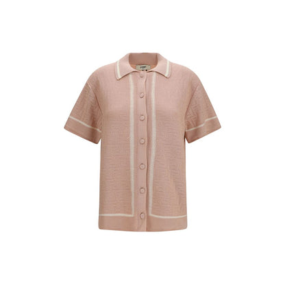 Camisa de manga corta de algodón multicolor Fendi