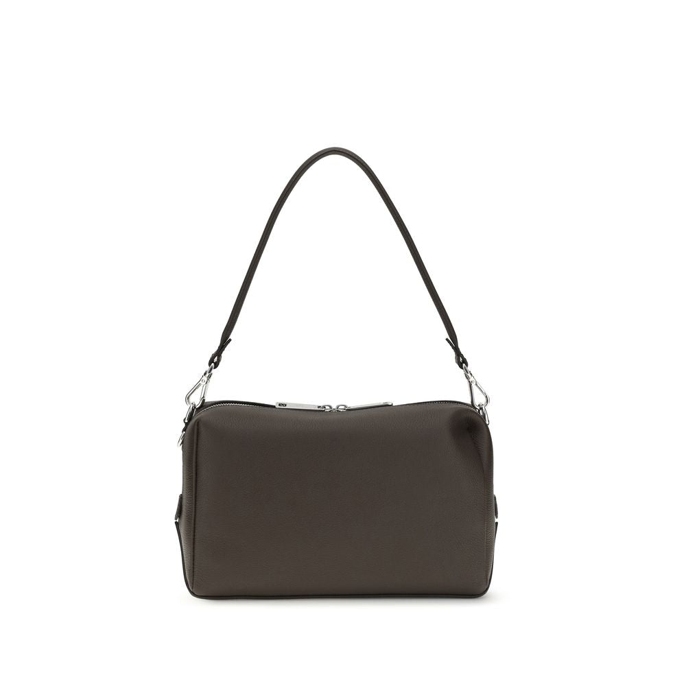 Bolso de hombro Fendi de piel de becerro marrón Bos Taurus