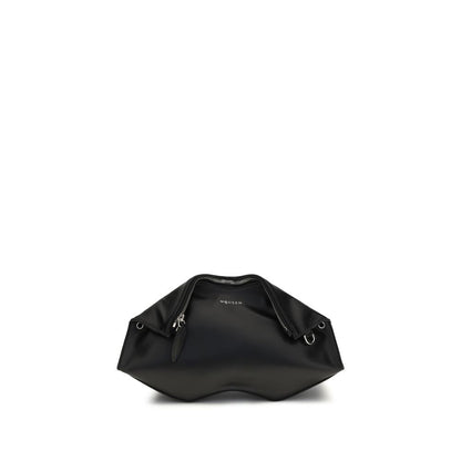 Alexander McQueen Clutch de piel de becerro negra Bos Taurus