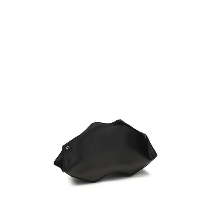 Alexander McQueen Clutch de piel de becerro negra Bos Taurus