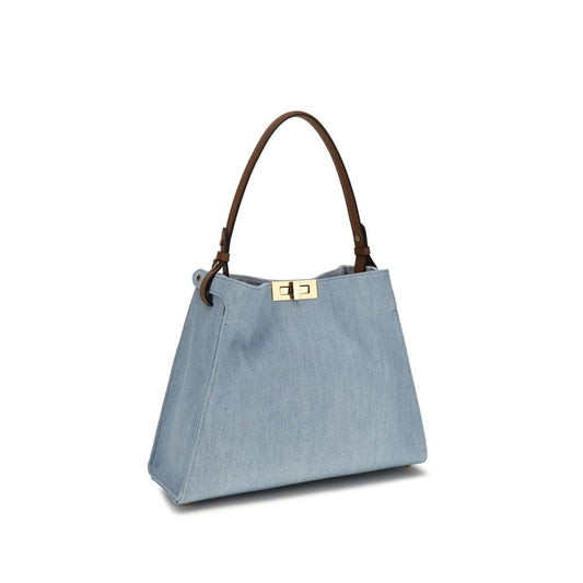 Bolso de mano Fendi de algodón azul