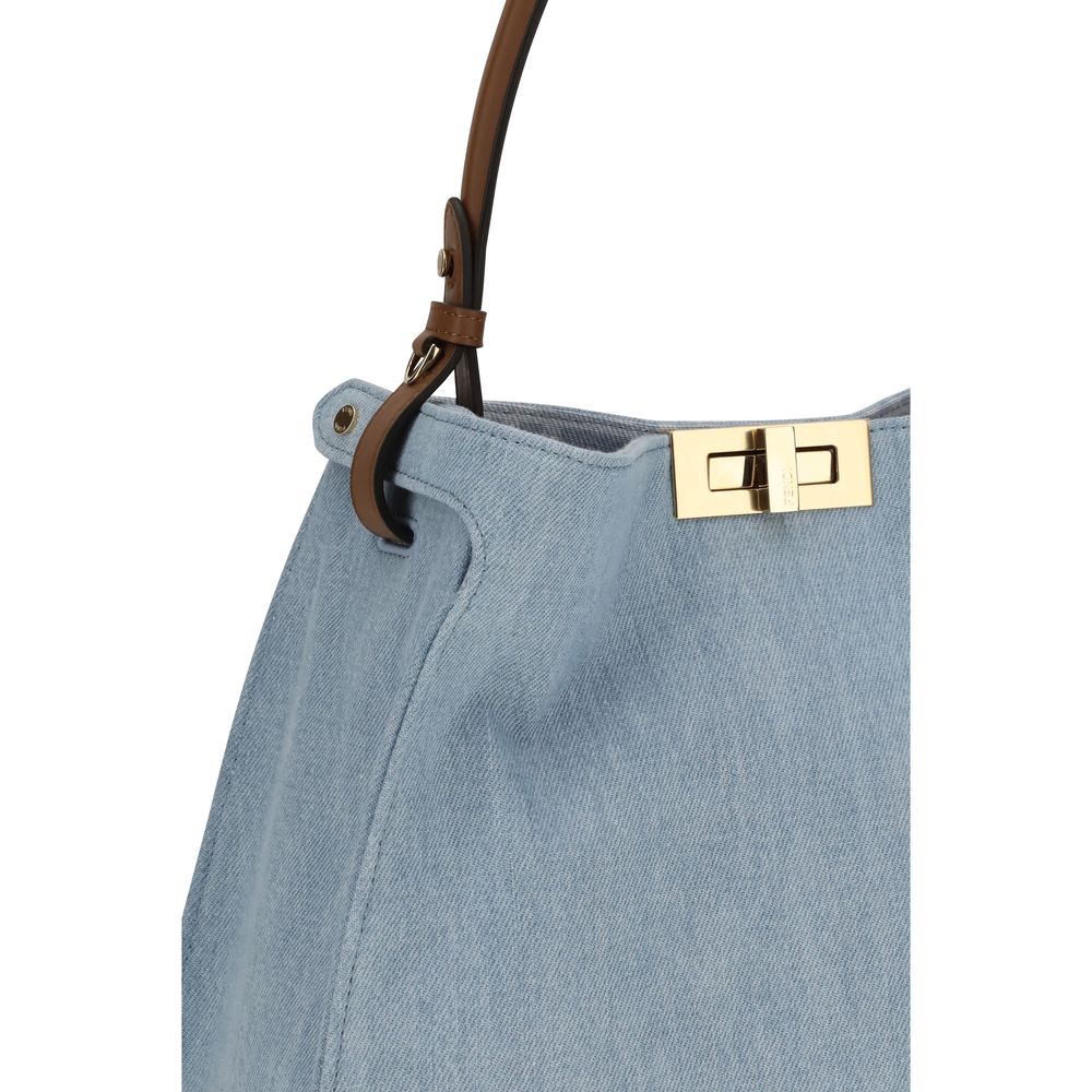 Bolso de mano Fendi de algodón azul