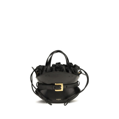 Bolso de Hombro Balmain de Piel de Becerro Negra Bos Taurus