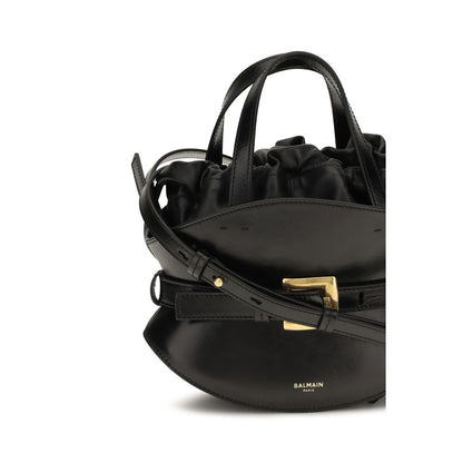 Bolso de Hombro Balmain de Piel de Becerro Negra Bos Taurus