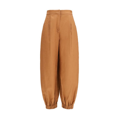 Fendi Pantalones Casuales de Lino Marrón Confort Diario