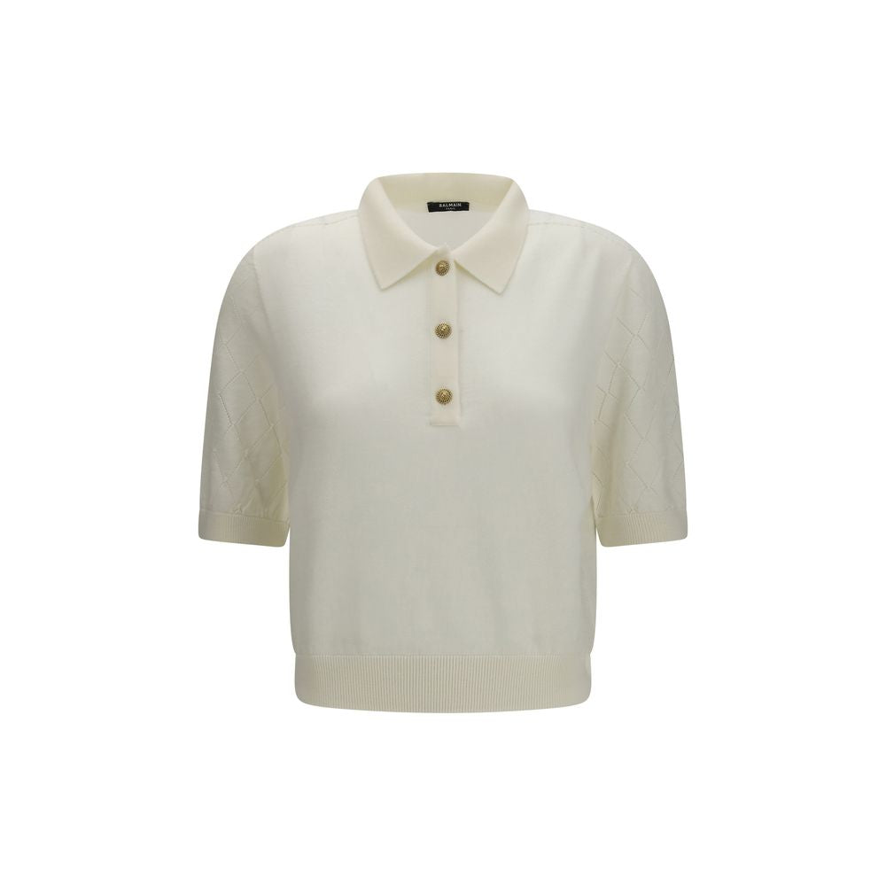 Polo Balmain Oves Aries de Lana Blanca
