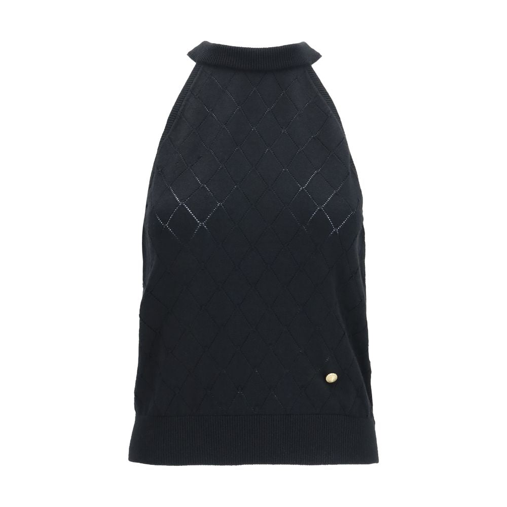 Camiseta sin mangas Oves Aries de lana negra de Balmain