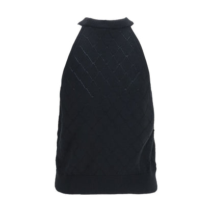 Camiseta sin mangas Oves Aries de lana negra de Balmain
