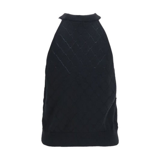 Camiseta sin mangas Oves Aries de lana negra de Balmain