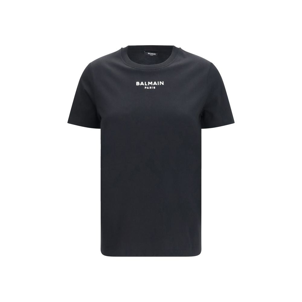 Balmain Black Cotton T-Shirt with Timeless Minimalist Design