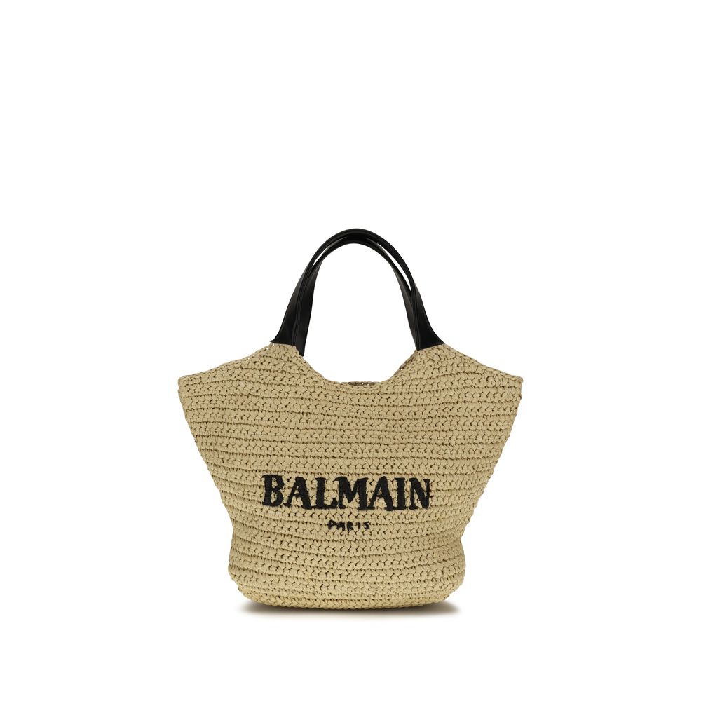 Bolso de hombro Balmain de viscosa beige
