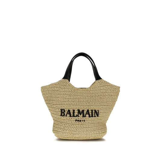 Bolso de hombro Balmain de viscosa beige