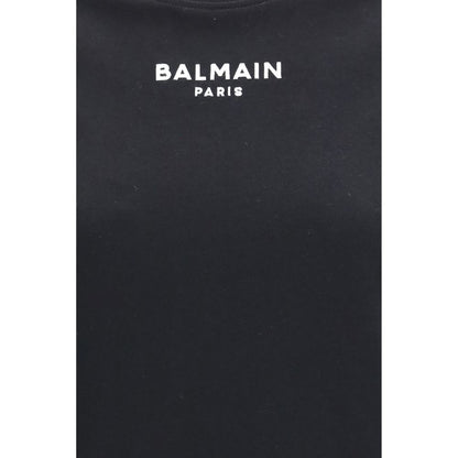 Balmain Black Cotton T-Shirt with Timeless Minimalist Design