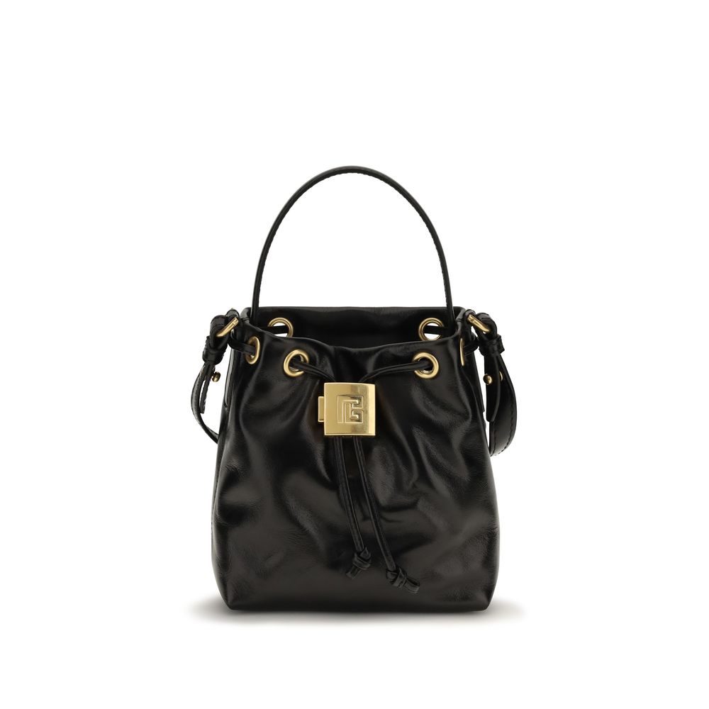 Bolso Bos Taurus Backet de Piel de Becerro Negra Balmain