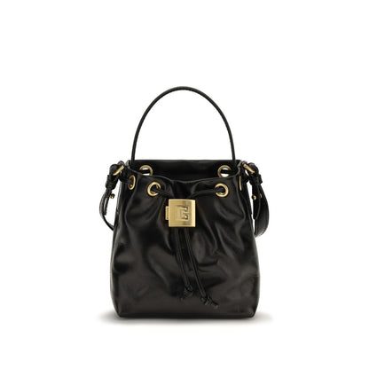 Bolso Bos Taurus Backet de Piel de Becerro Negra Balmain