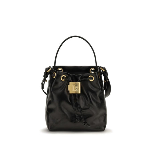 Bolso Bos Taurus Backet de Piel de Becerro Negra Balmain
