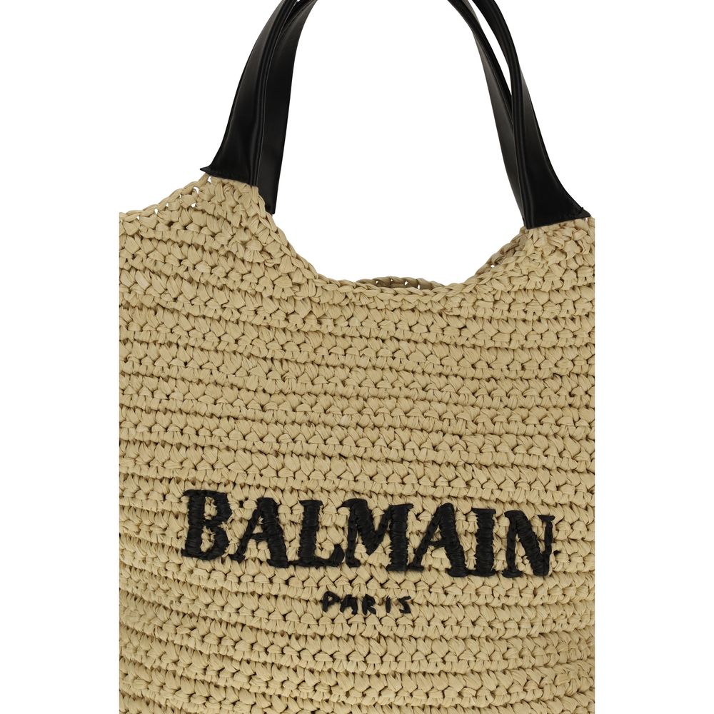 Bolso de hombro Balmain de viscosa beige