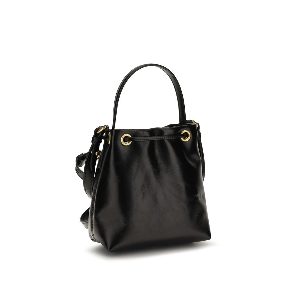 Bolso Bos Taurus Backet de Piel de Becerro Negra Balmain