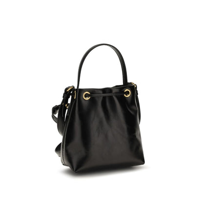 Bolso Bos Taurus Backet de Piel de Becerro Negra Balmain