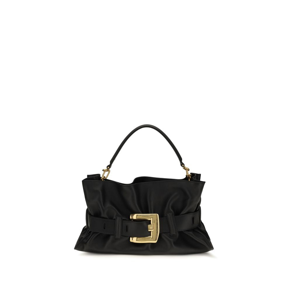 Bolso de mano Balmain de piel de becerro negra Bos Taurus
