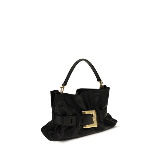 Bolso de mano Balmain de piel de becerro negra Bos Taurus
