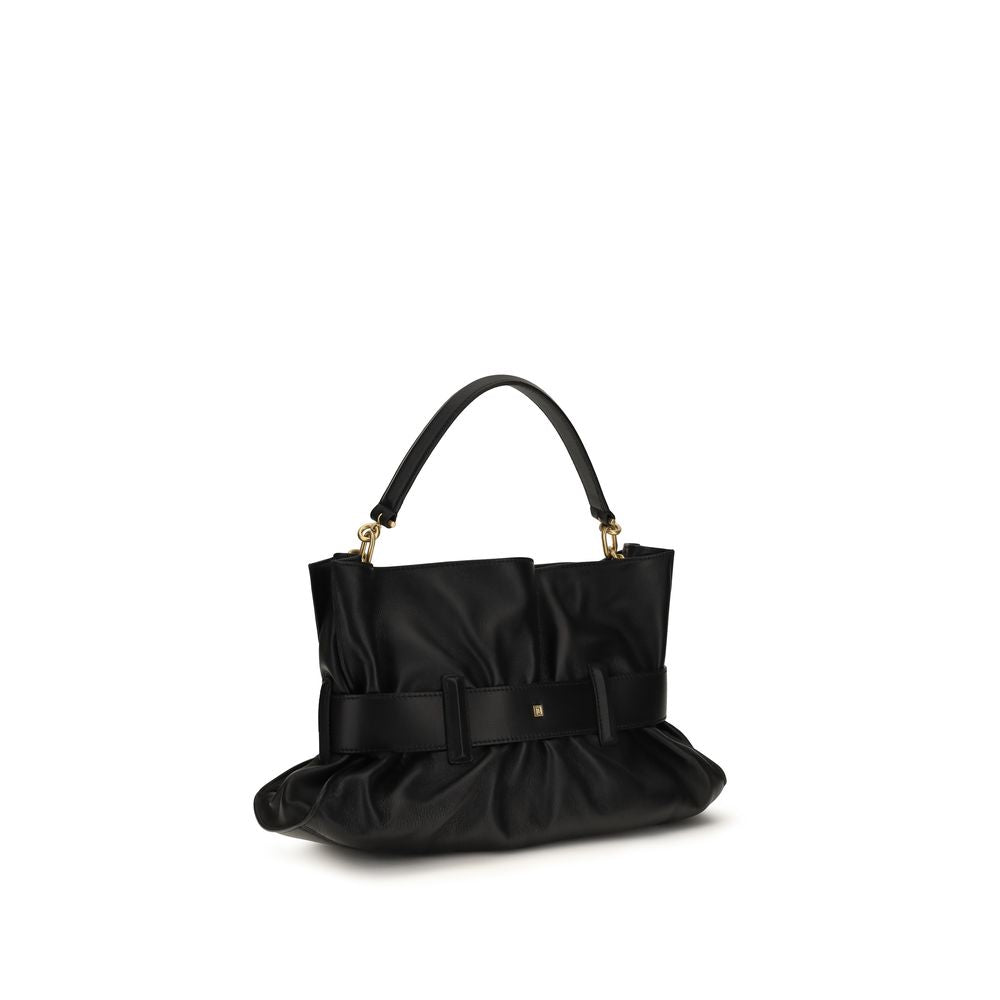 Bolso de mano Balmain de piel de becerro negra Bos Taurus