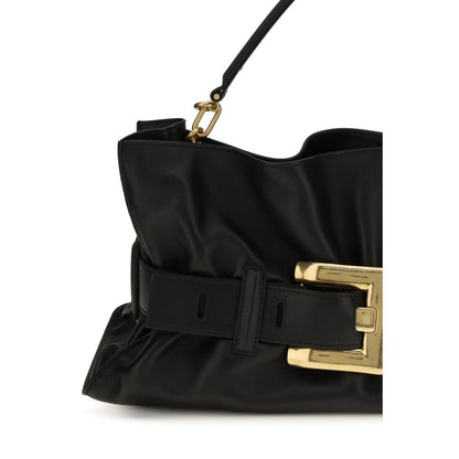 Bolso de mano Balmain de piel de becerro negra Bos Taurus