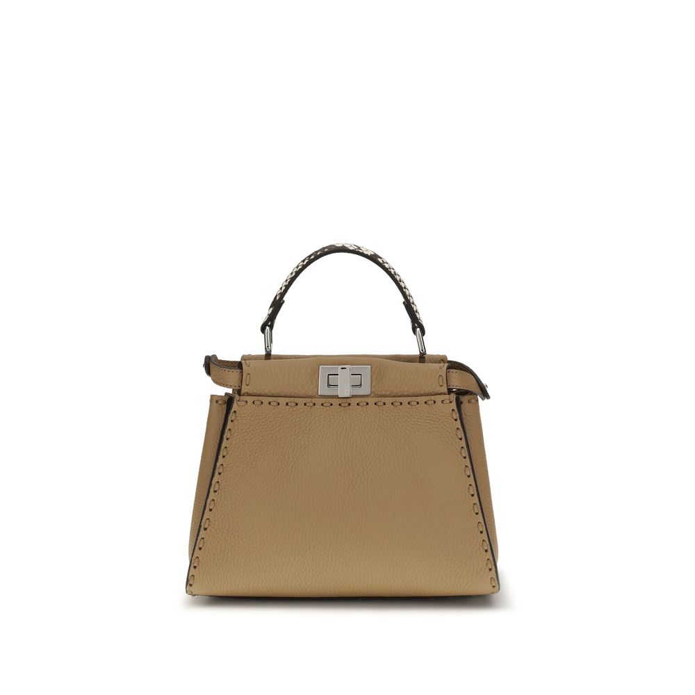 Bolso de mano Fendi de piel de becerro beige Bos Taurus