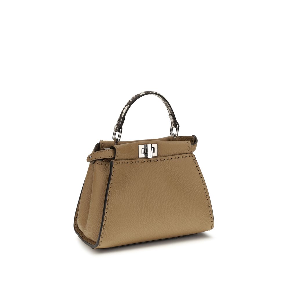 Bolso de mano Fendi de piel de becerro beige Bos Taurus