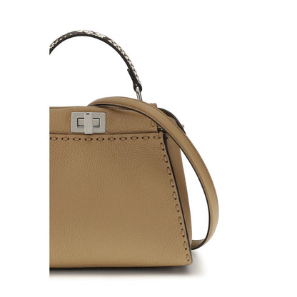 Bolso de mano Fendi de piel de becerro beige Bos Taurus