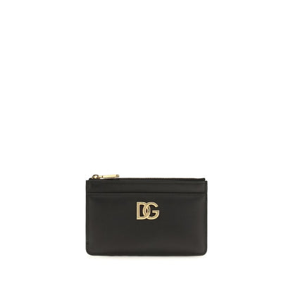 Portefeuille Dolce & Gabbana en cuir de veau noir Bos Taurus