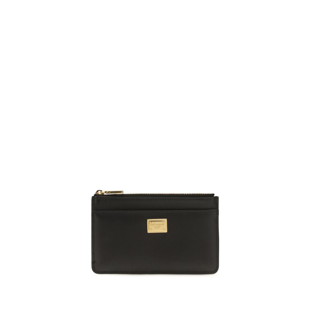 Portefeuille Dolce & Gabbana en cuir de veau noir Bos Taurus